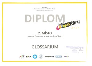 Diplom časopisu Glossarium